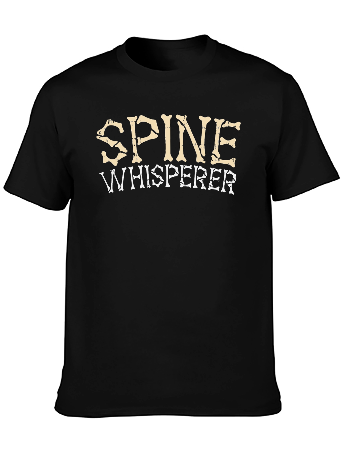 Spine Whisperer Graphic Tee - Black Cotton T-Shirt