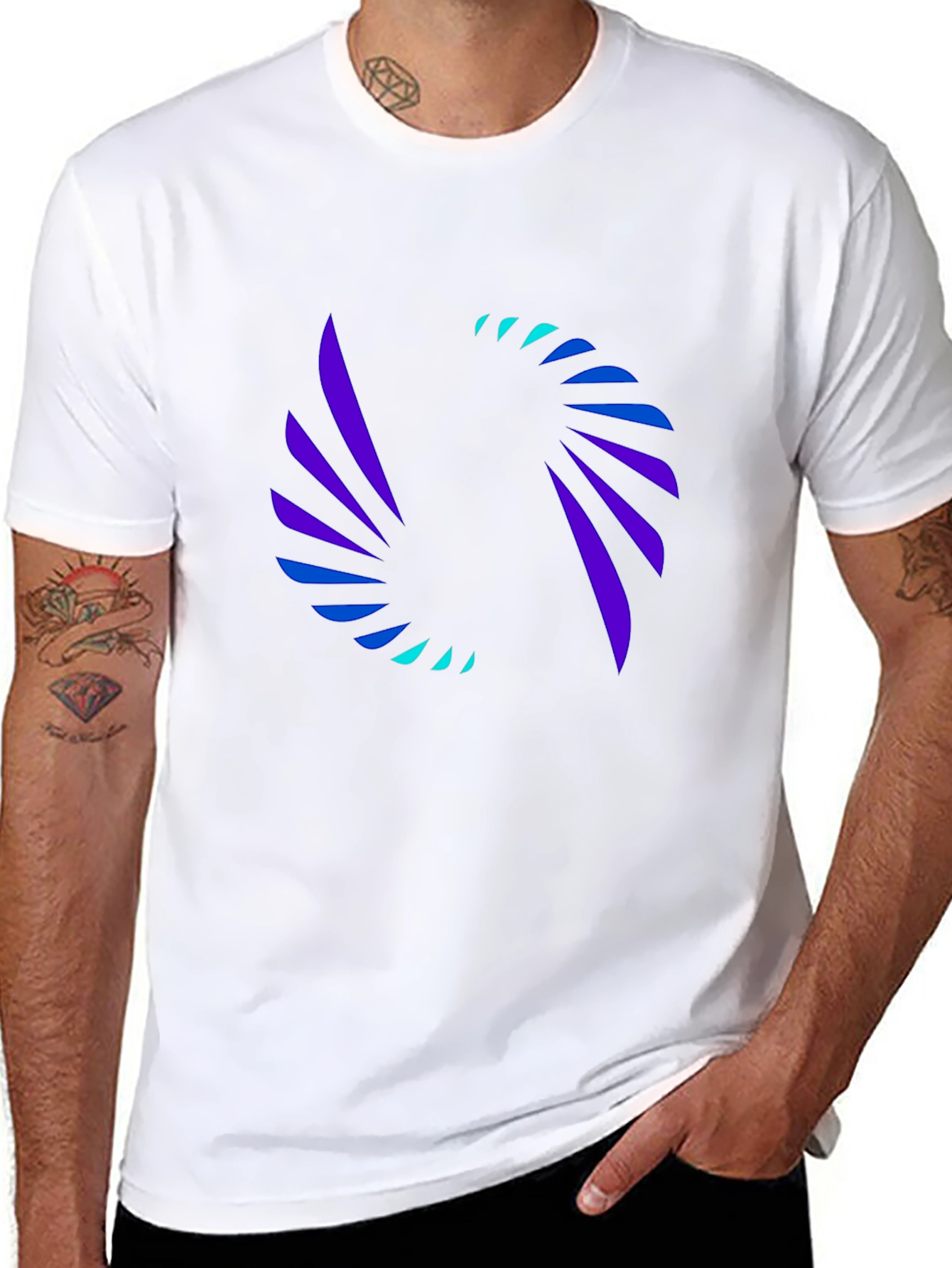 Abstract Swirl Graphic Tee - Modern Black T-Shirt