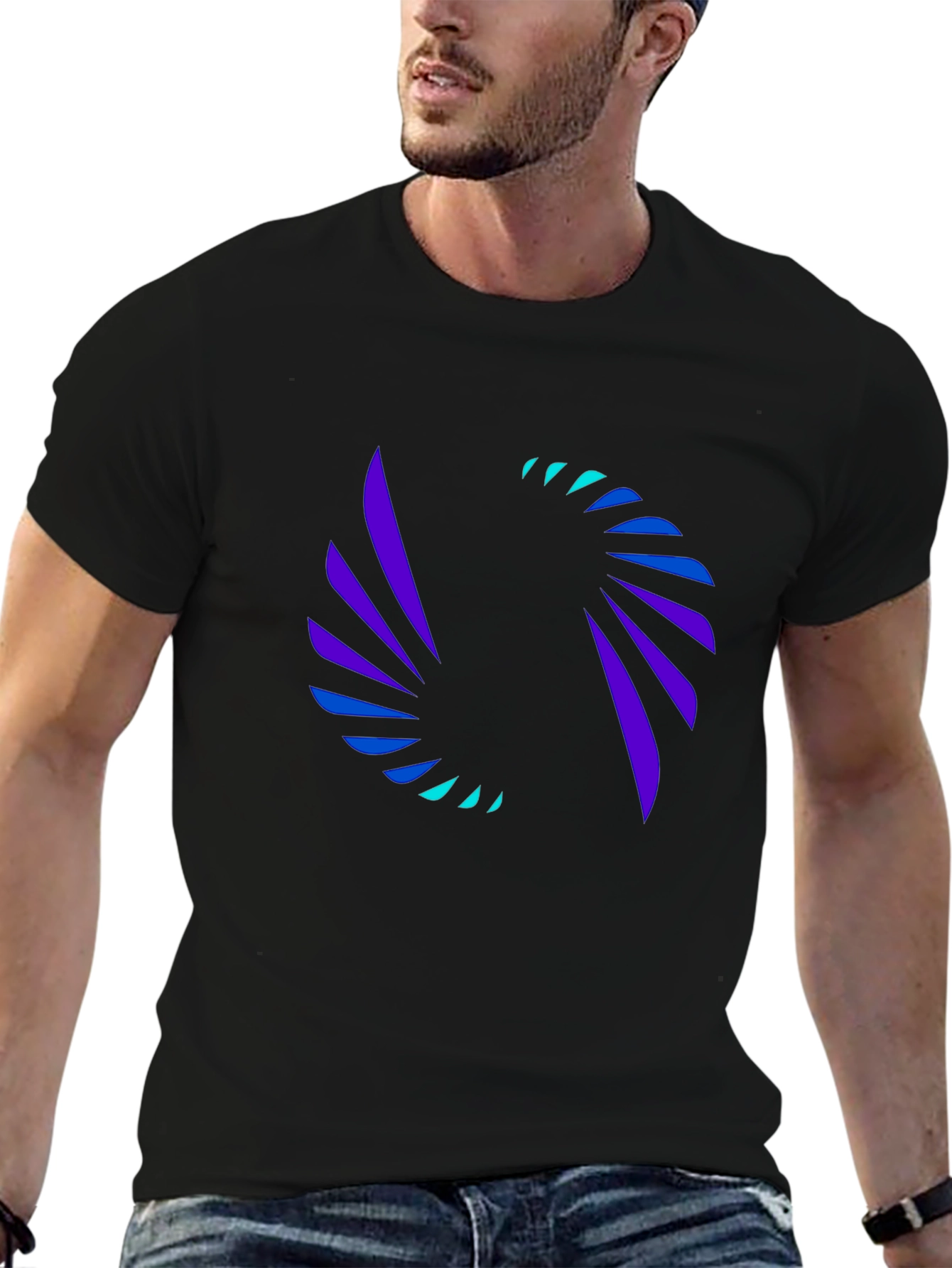 Abstract Swirl Graphic Tee - Modern Black T-Shirt