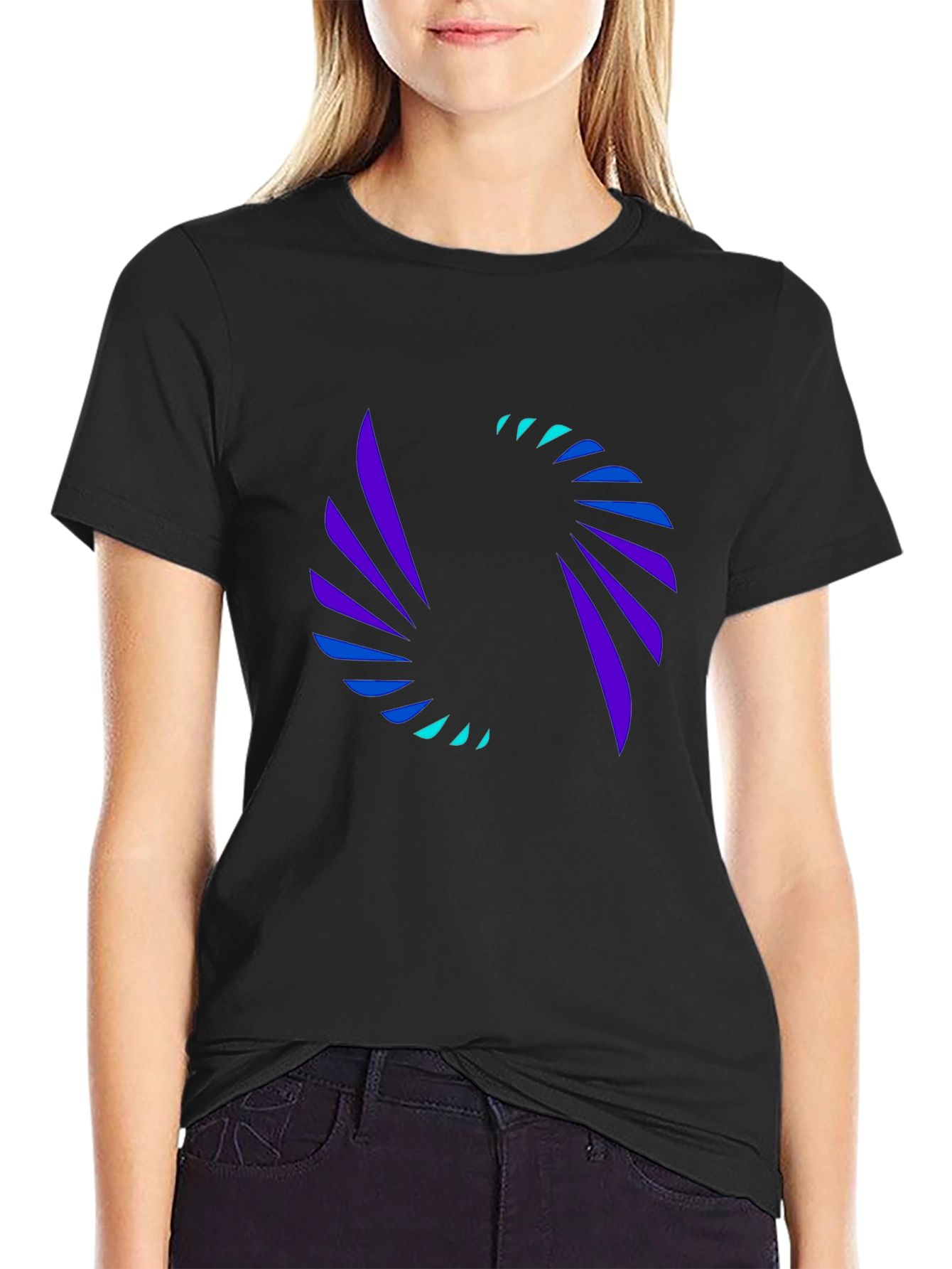 Abstract Swirl Graphic Tee - Modern Black T-Shirt