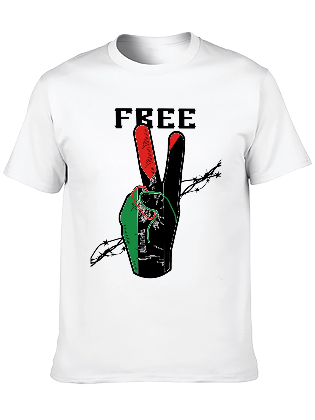 Free Peace Hand Graphic Print T-Shirt