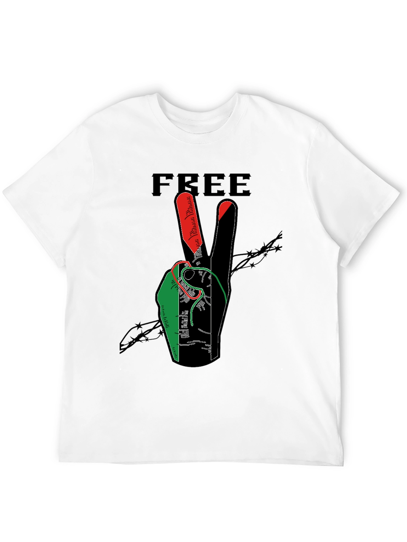 Free Peace Hand Graphic Print T-Shirt