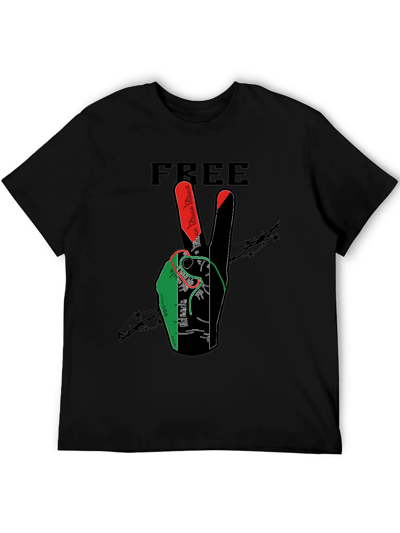 Free Peace Hand Graphic Print T-Shirt