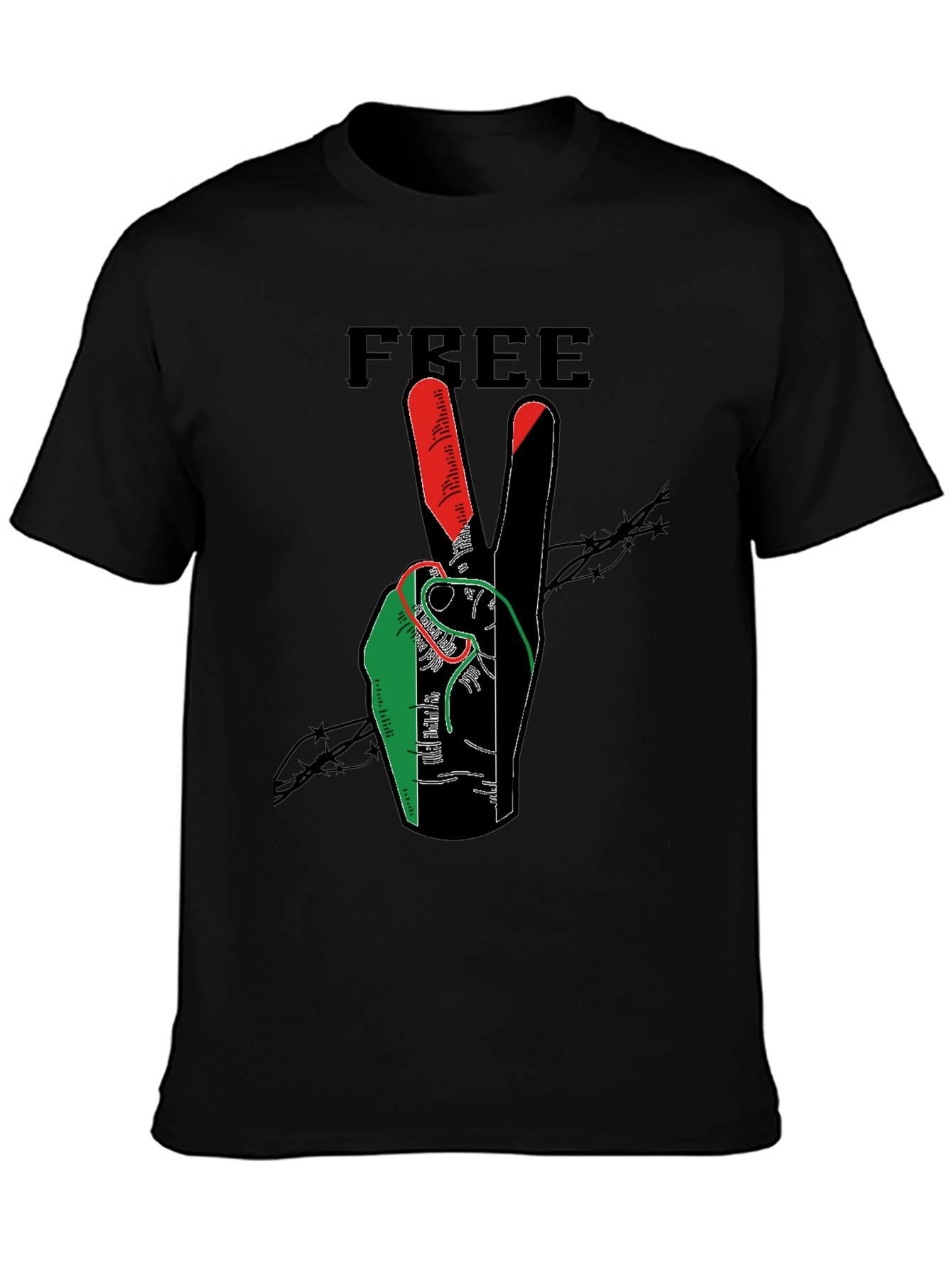 Free Peace Hand Graphic Print T-Shirt