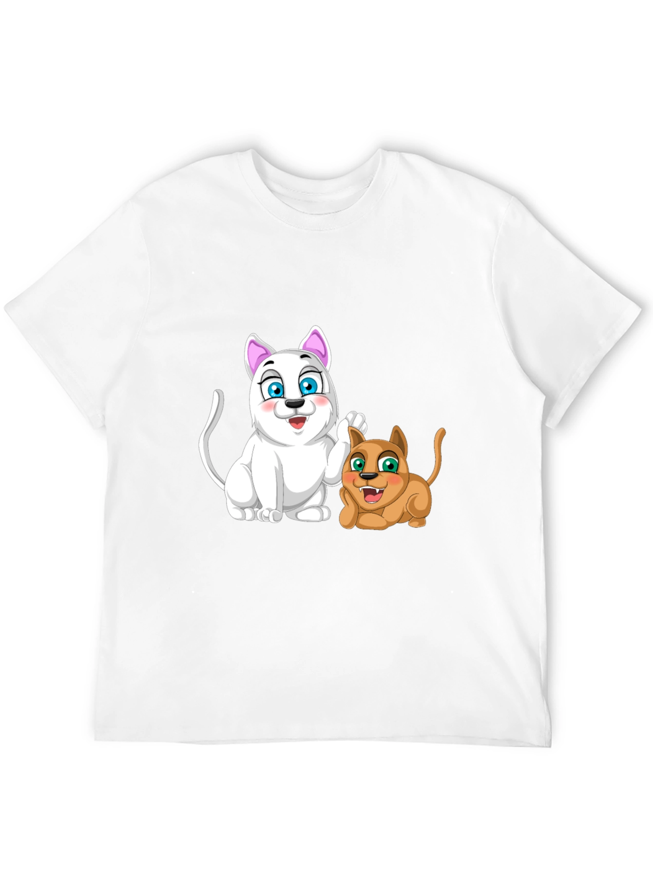 Cartoon Cats Black T-Shirt