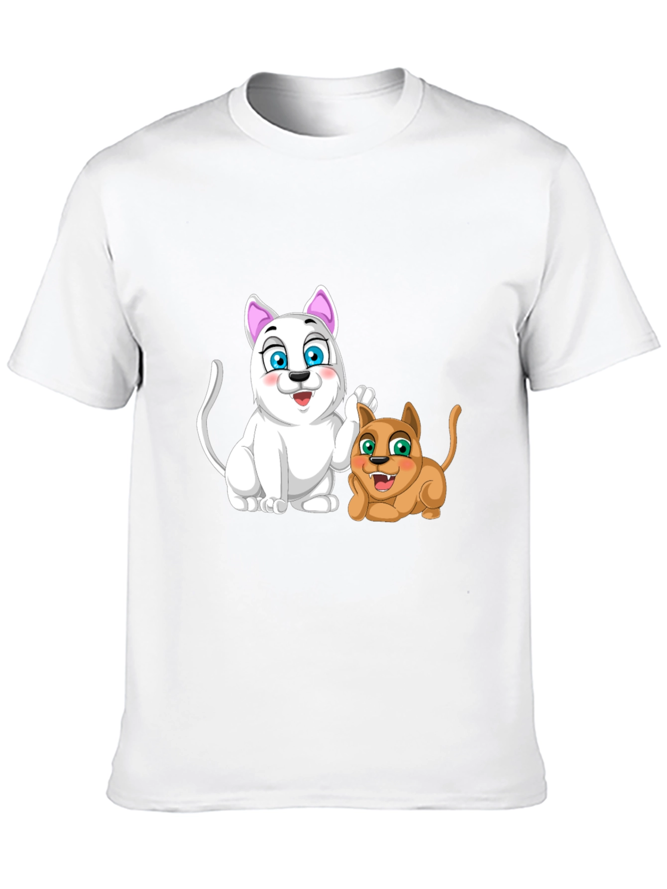 Cartoon Cats Black T-Shirt