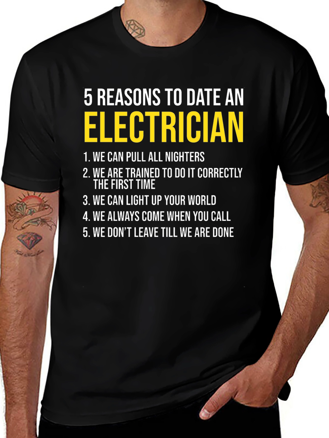 Electrician Dating Reasons Graphic T-Shirt