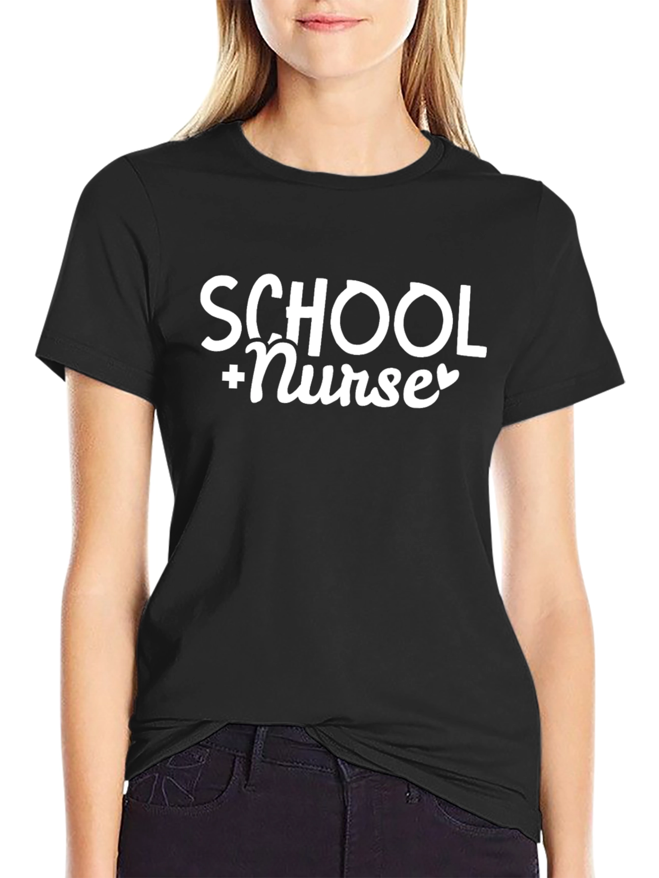 School Nurse T-Shirt - Black Cotton Tee