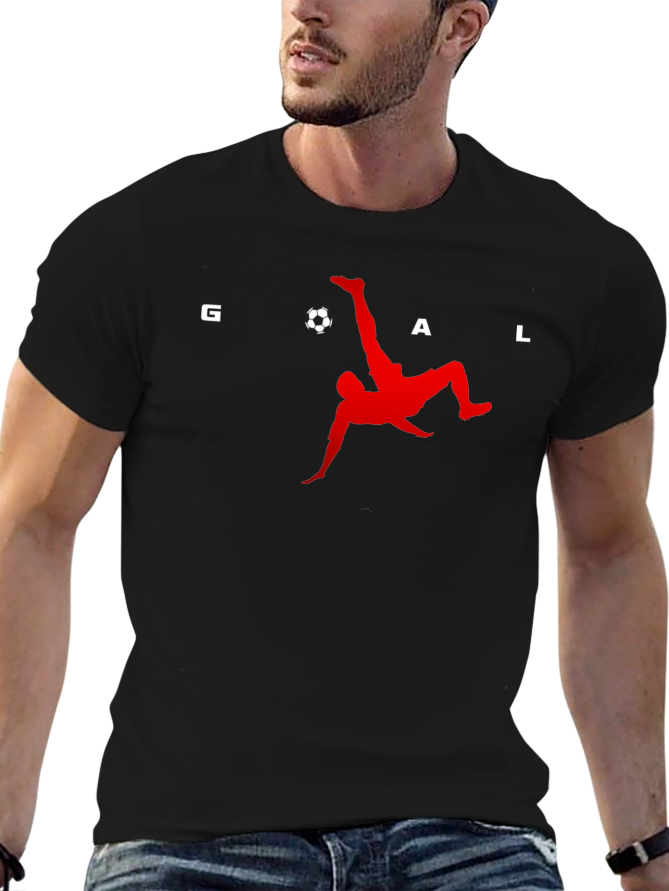 Goal! Soccer Bicycle Kick Graphic Tee - Black