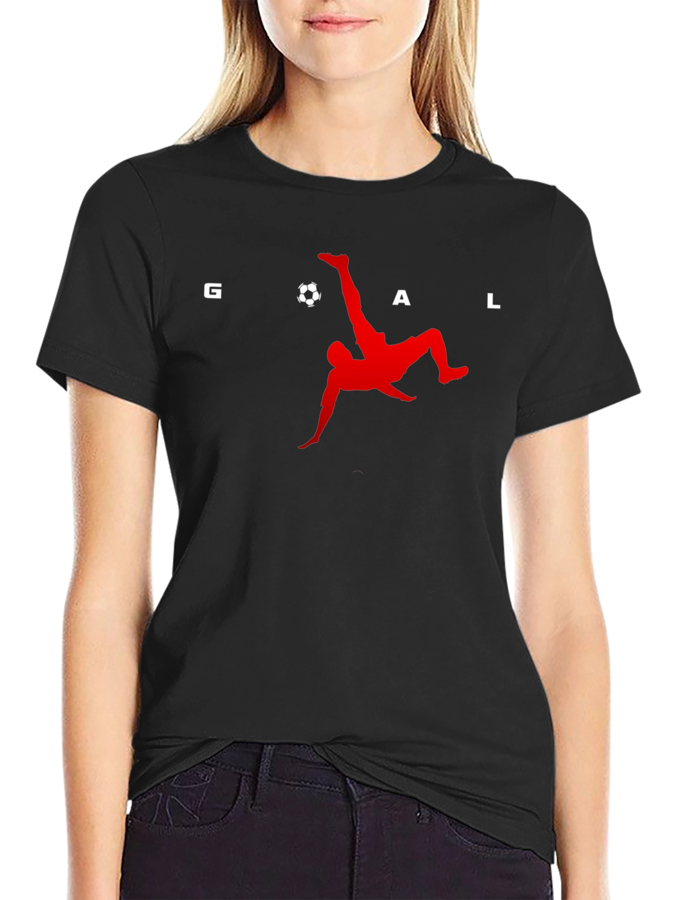 Goal! Soccer Bicycle Kick Graphic Tee - Black