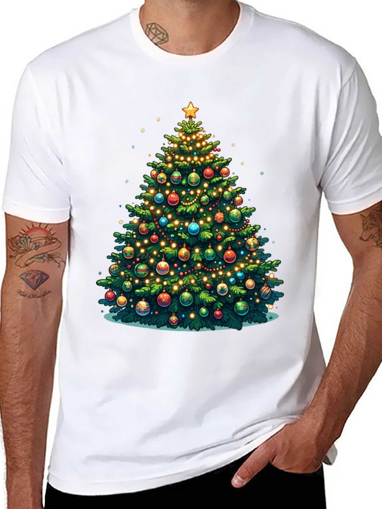 Christmas Tree Graphic Tee Holiday Shirt