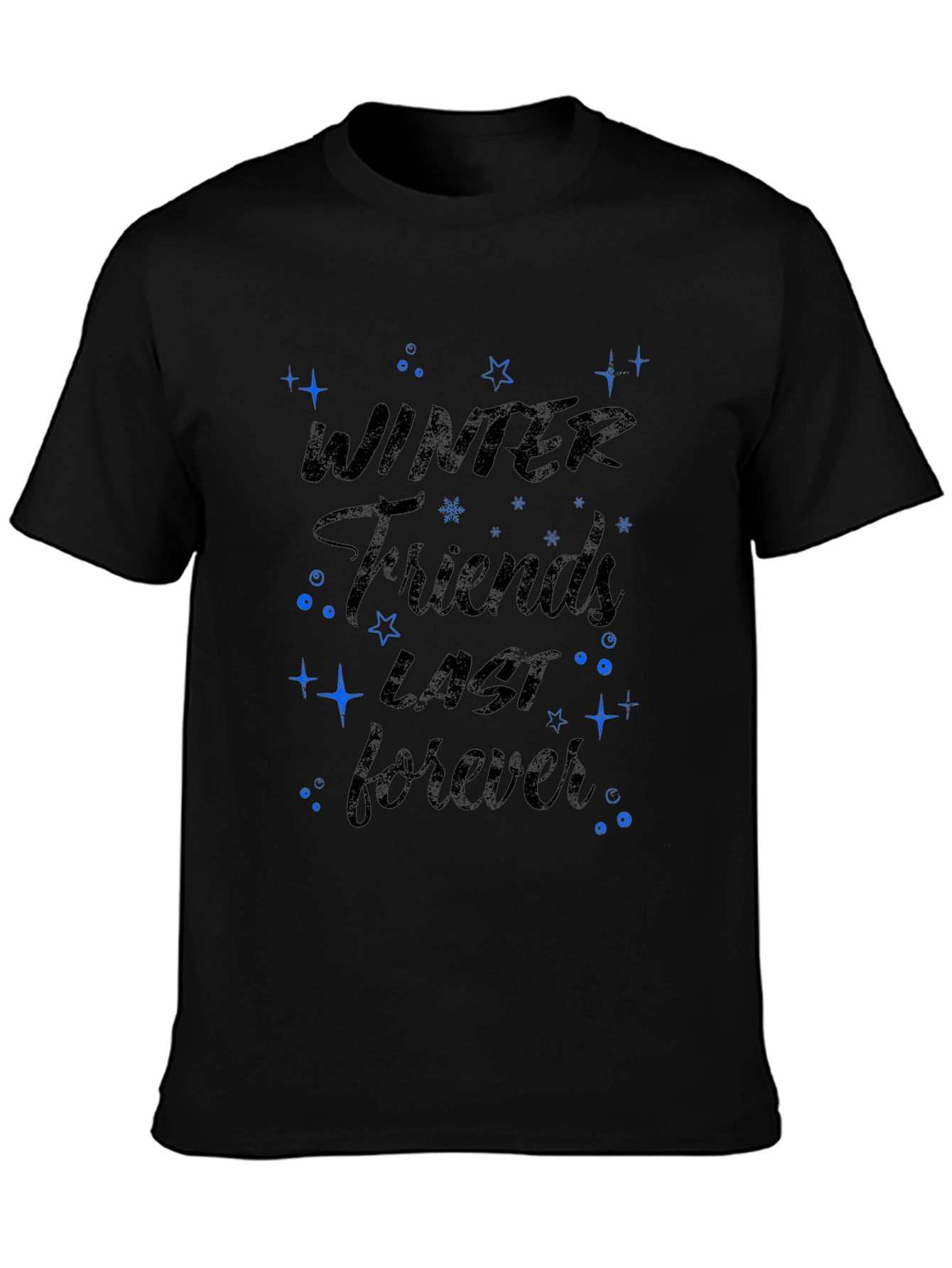 Winter Friends Forever Black Graphic Tee