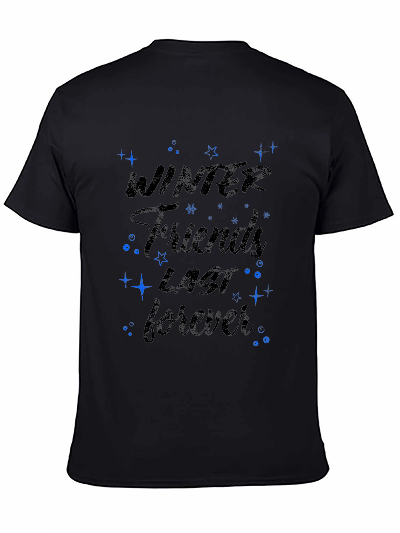 Winter Friends Forever Black Graphic Tee