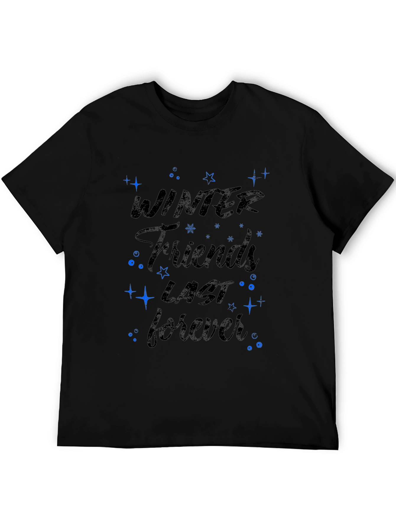 Winter Friends Forever Black Graphic Tee