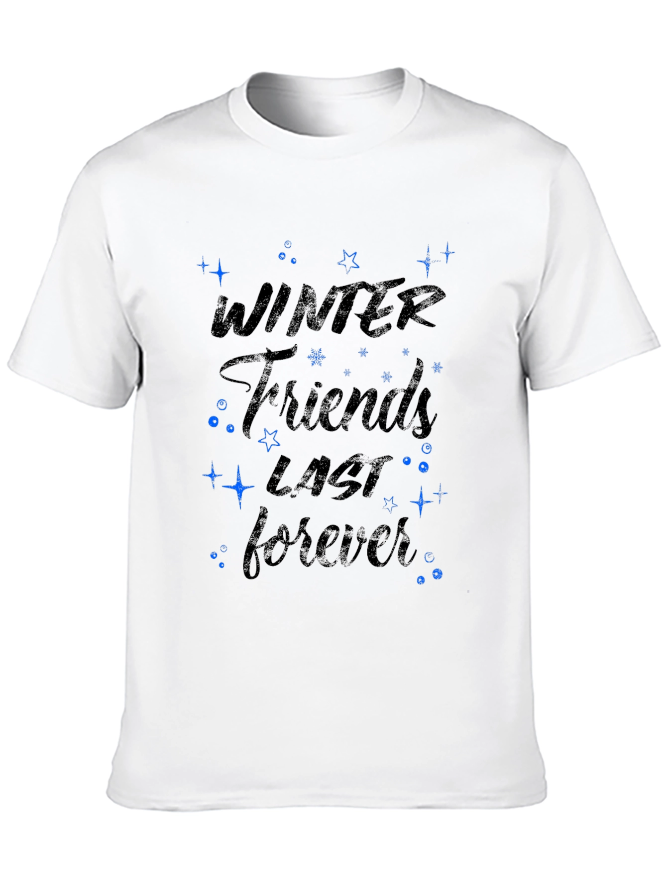 Winter Friends Forever Black Graphic Tee