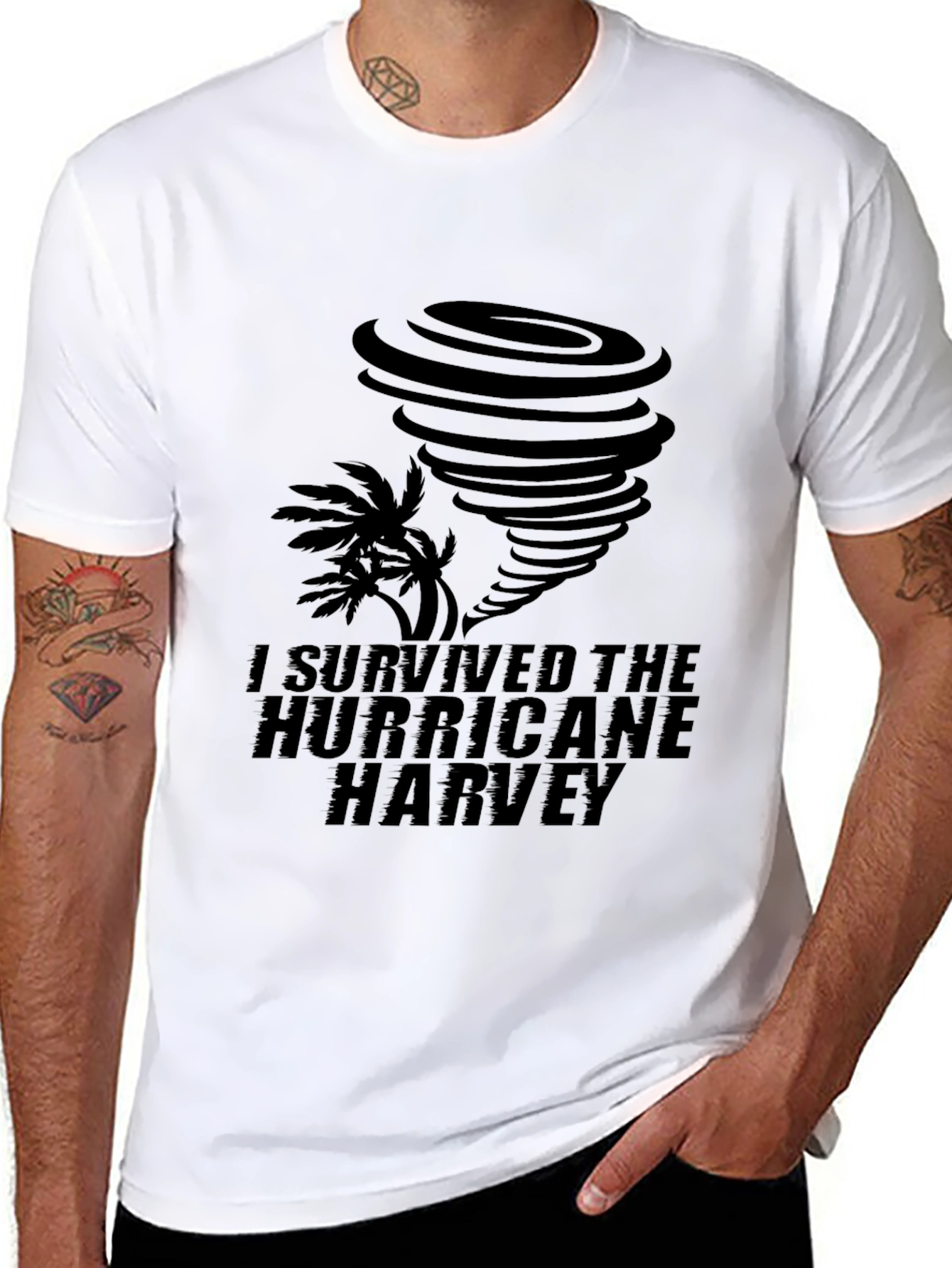 I Survived Hurricane Harvey Black T-Shirt