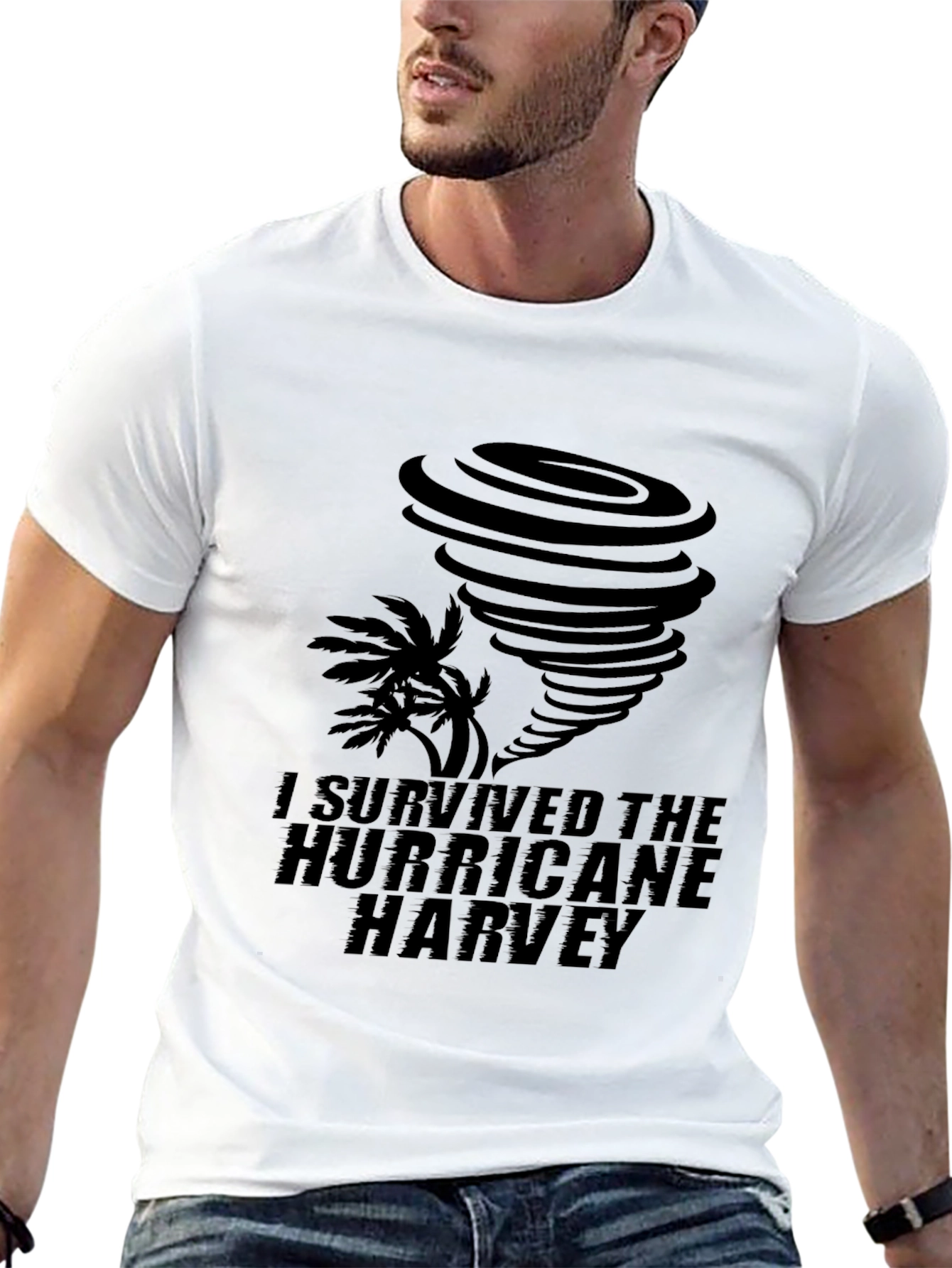 I Survived Hurricane Harvey Black T-Shirt