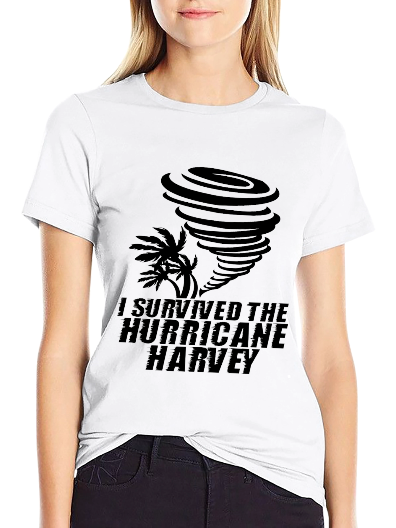 I Survived Hurricane Harvey Black T-Shirt