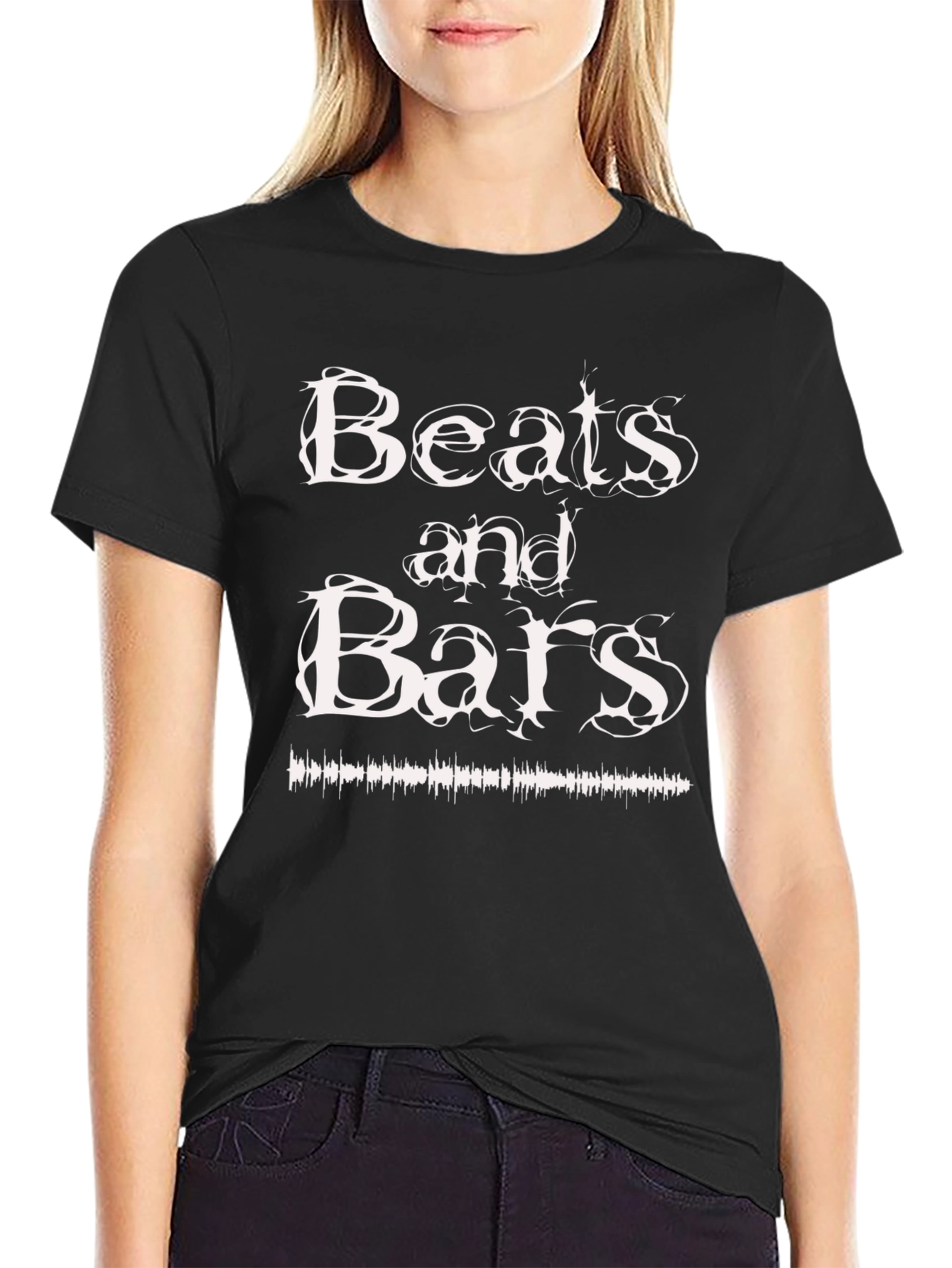 Beats and Bars Graphic T-Shirt - Black Cotton Tee