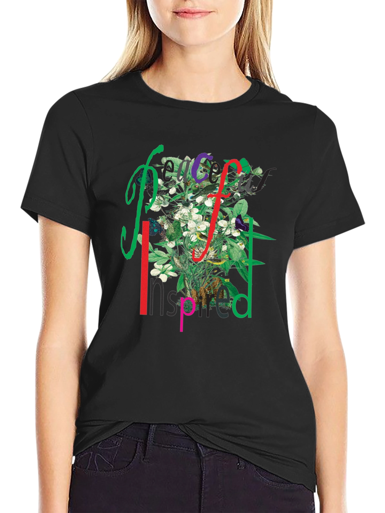 Peace Inspired Floral Graphic T-Shirt