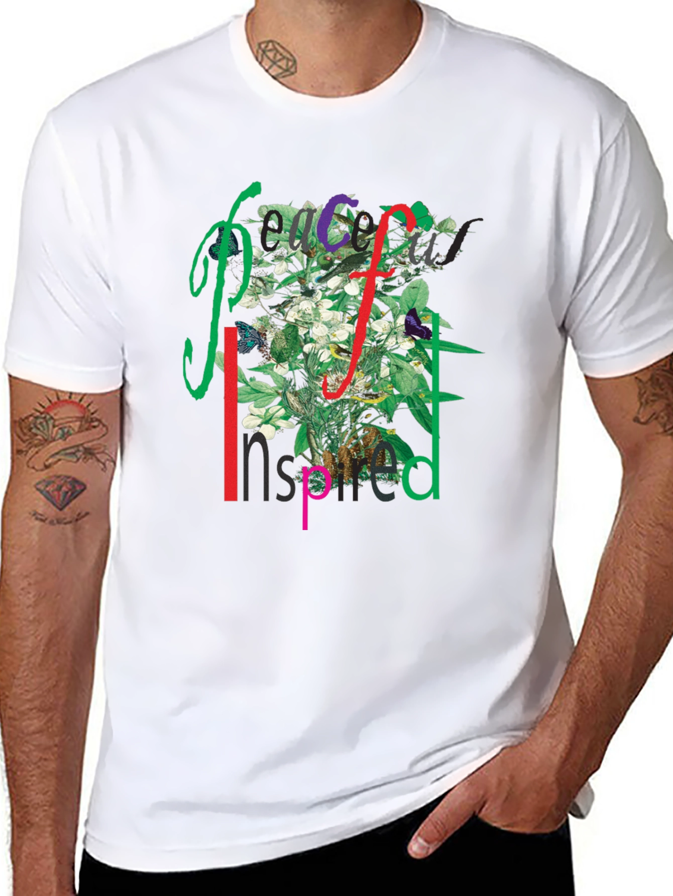 Peace Inspired Floral Graphic T-Shirt