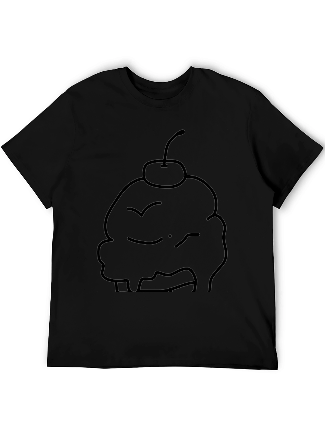 Cupcake Graphic Tee - Black Cotton T-Shirt