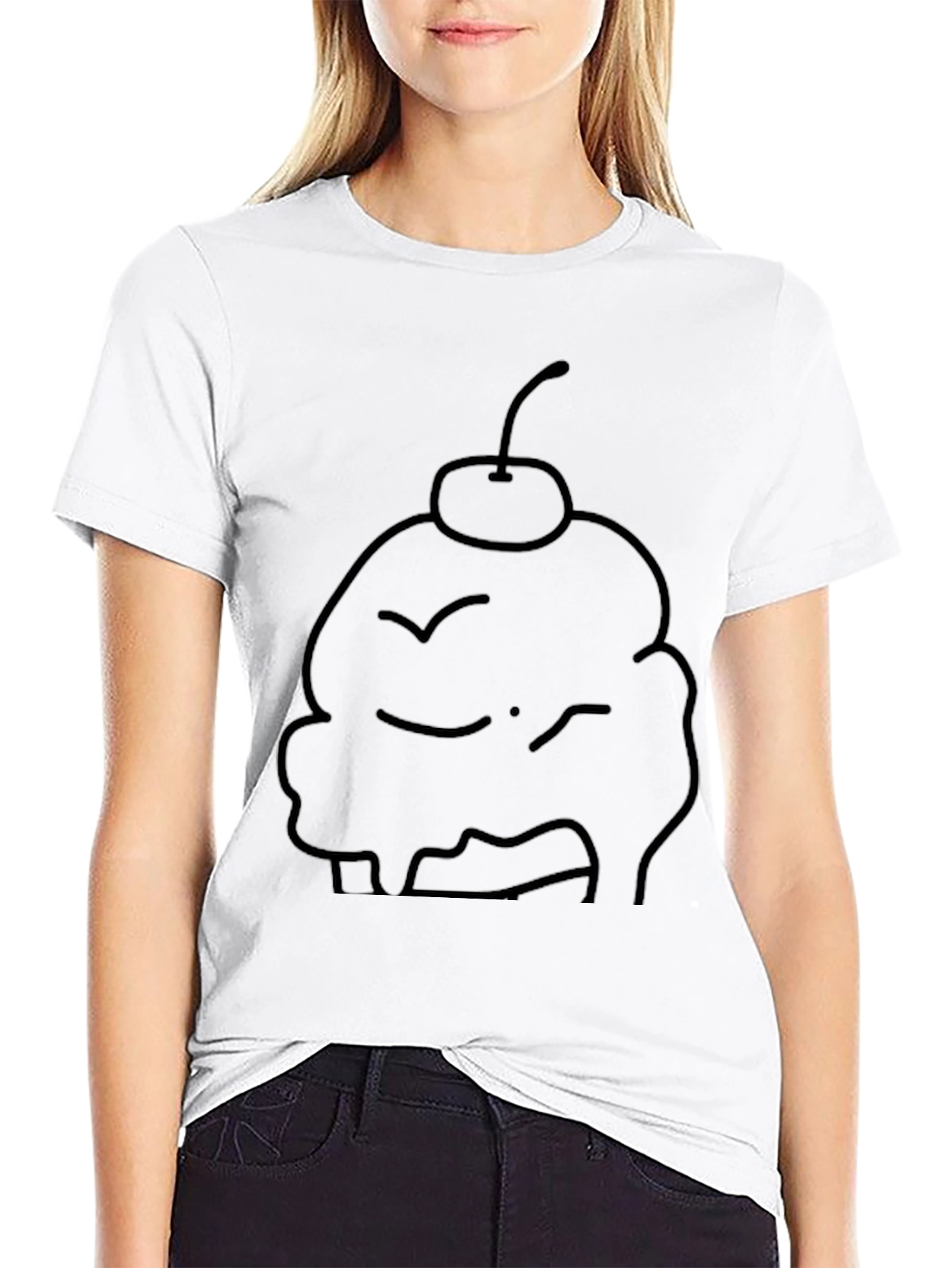 Cupcake Graphic Tee - Black Cotton T-Shirt