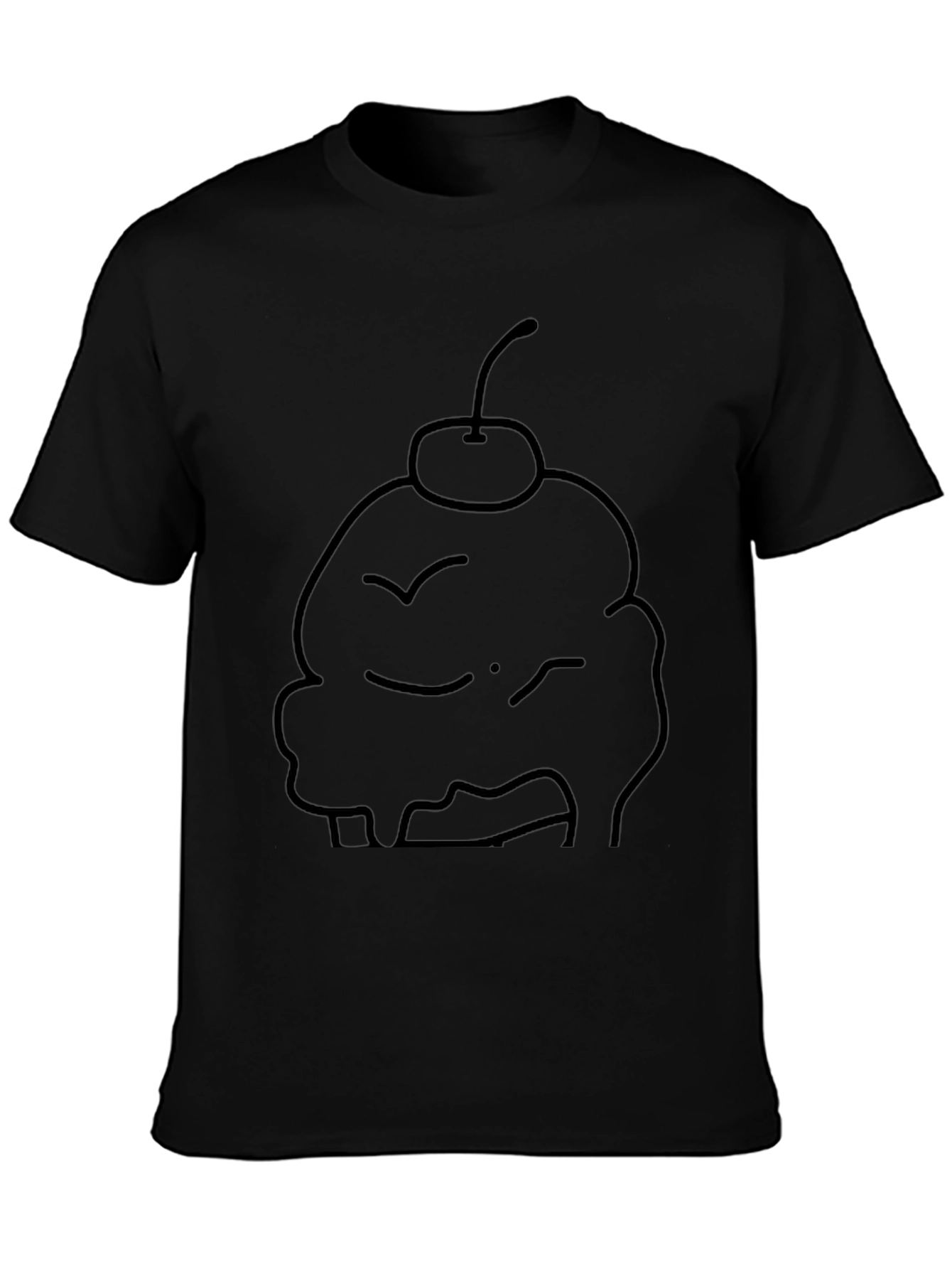 Cupcake Graphic Tee - Black Cotton T-Shirt