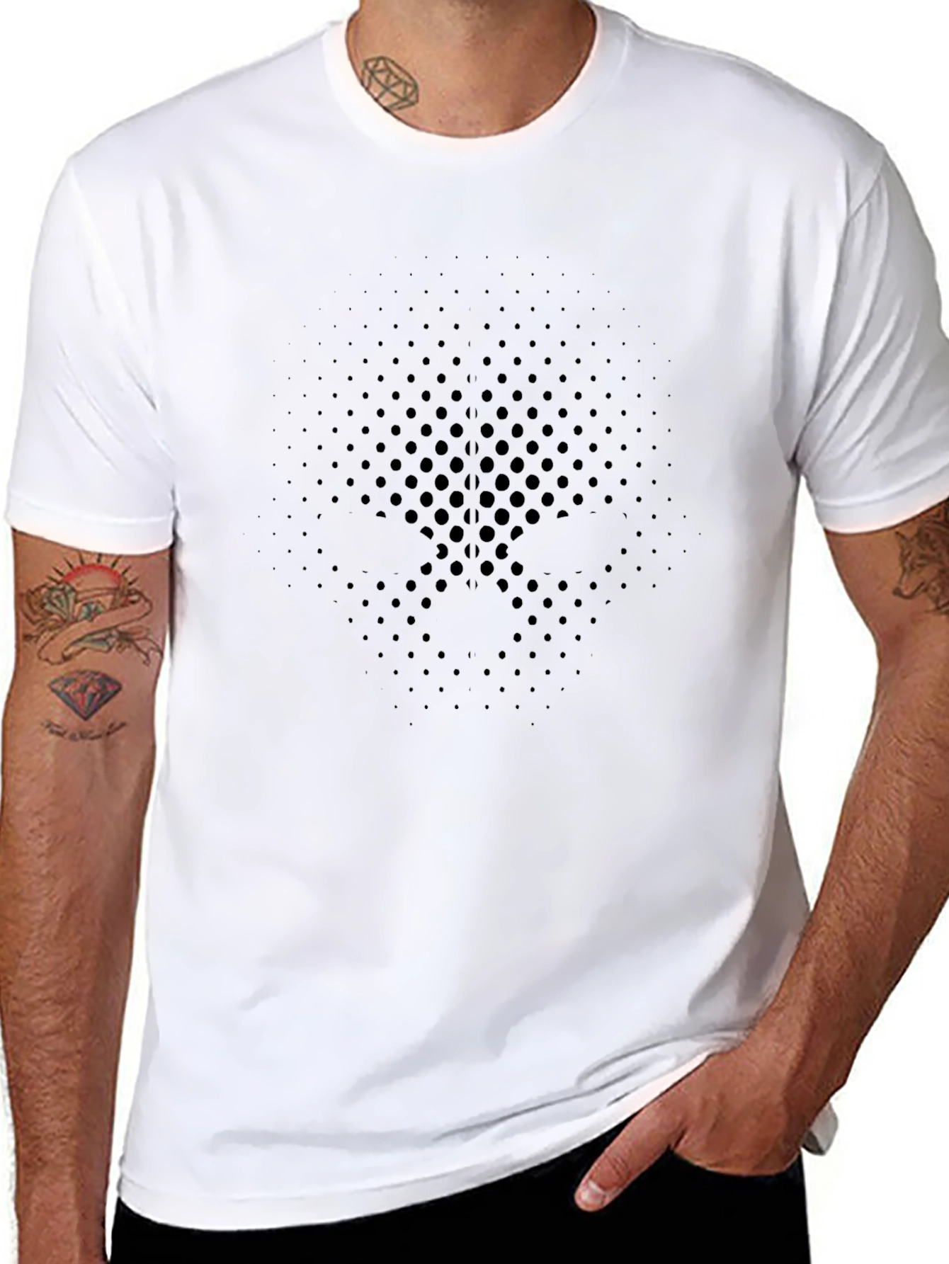 Mens Black Panther Halftone T-Shirt
