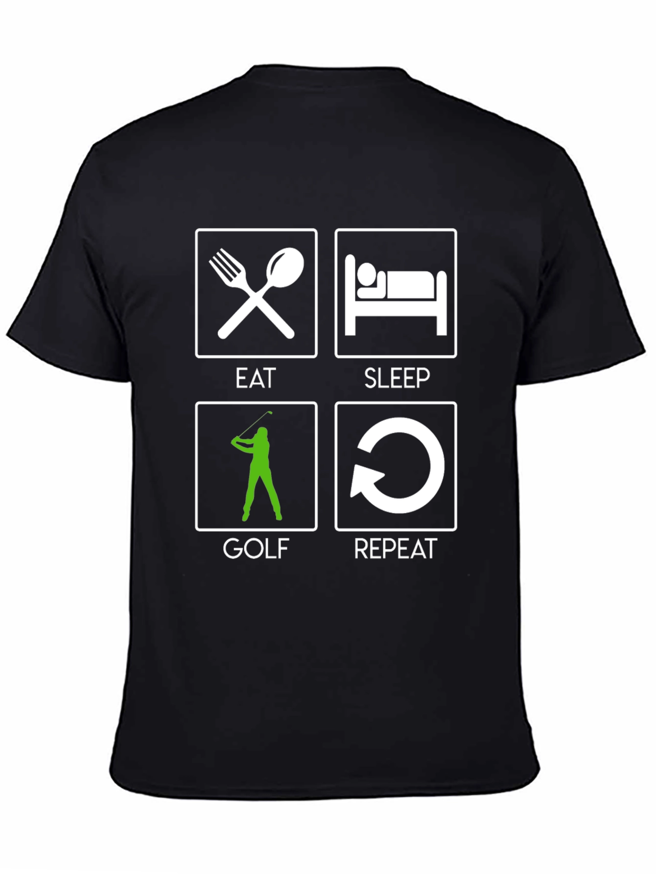 Eat Sleep Golf Repeat Graphic Tee