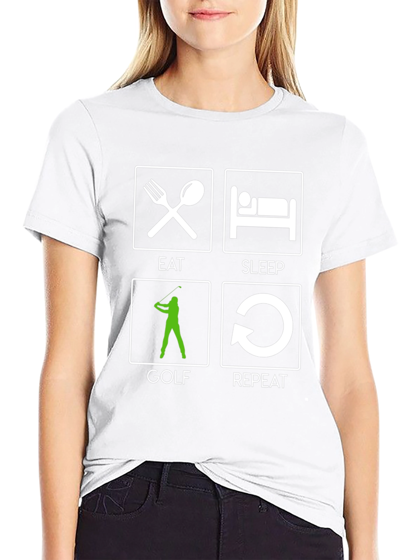 Eat Sleep Golf Repeat Graphic Tee