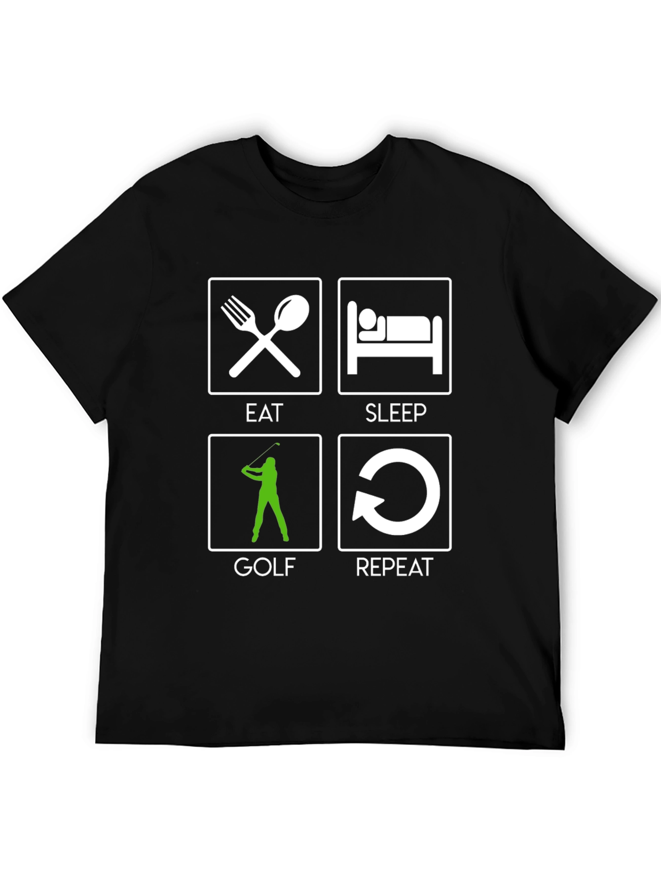 Eat Sleep Golf Repeat Graphic Tee
