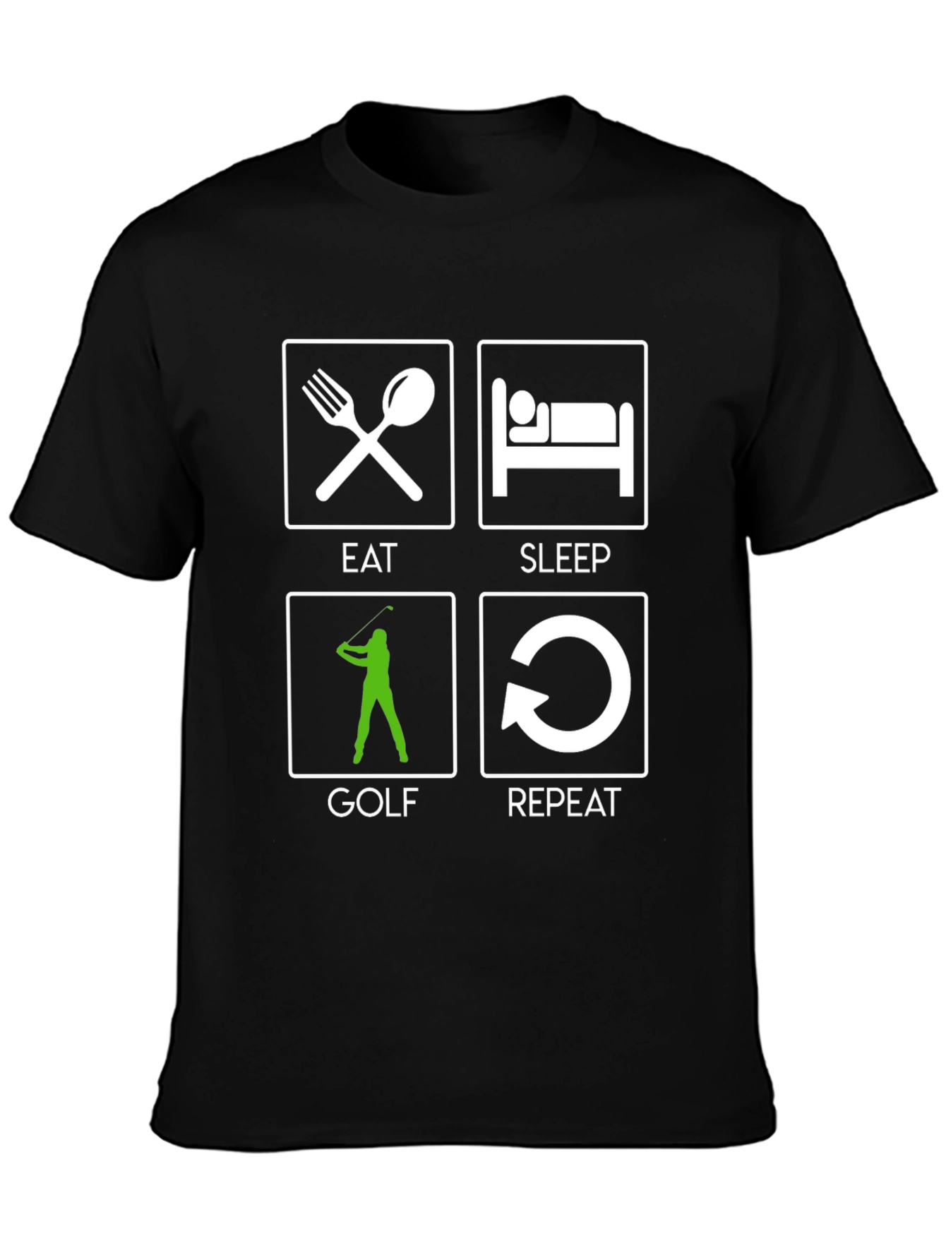 Eat Sleep Golf Repeat Graphic Tee