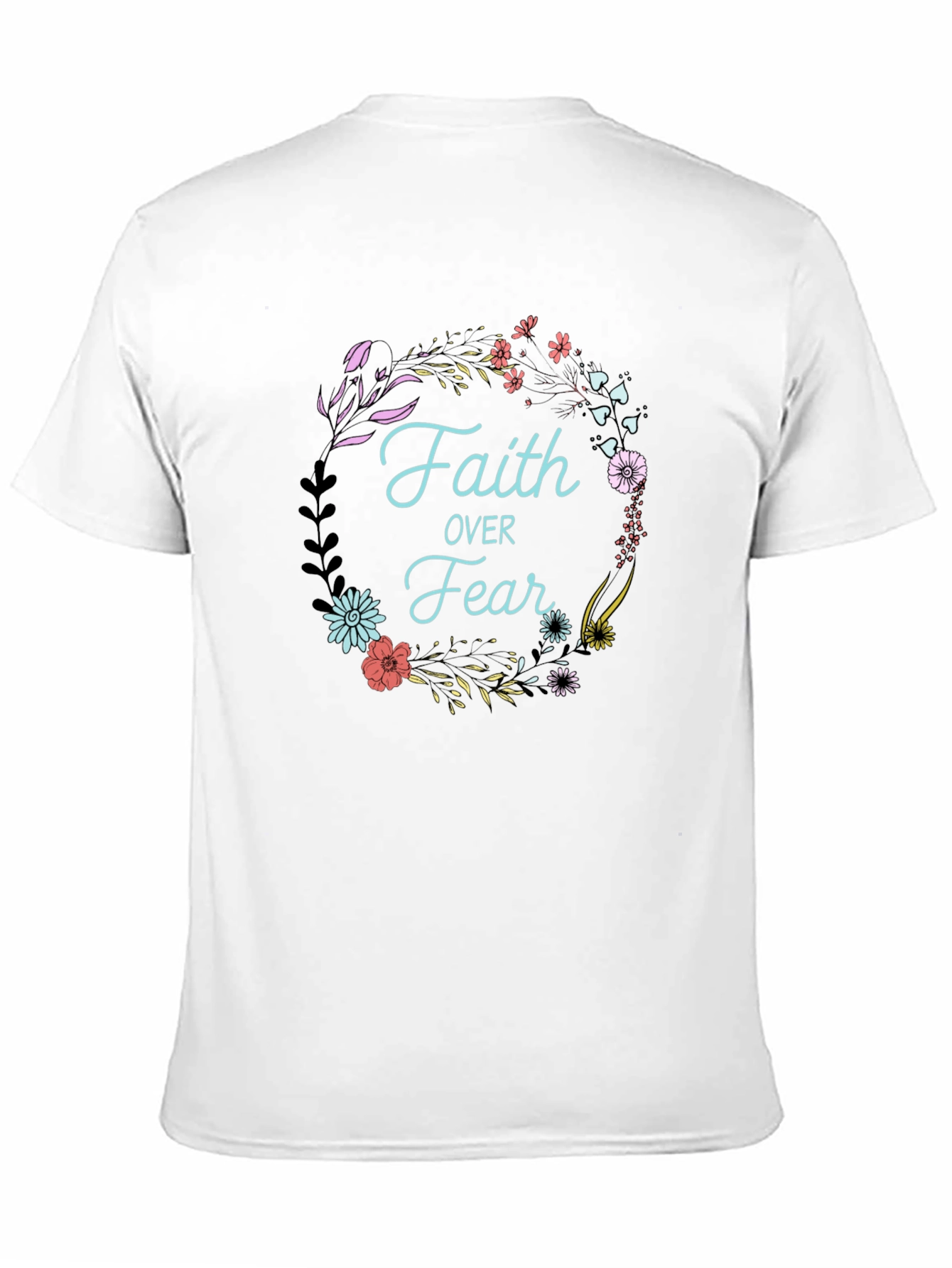 Faith Over Fear Floral Wreath Graphic Tee