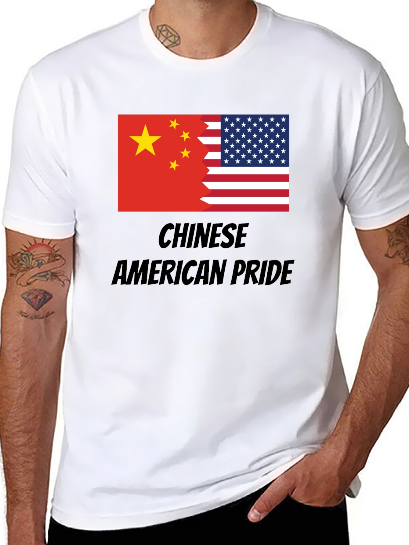 Chinese American Pride T-Shirt - USA China Flag Tee