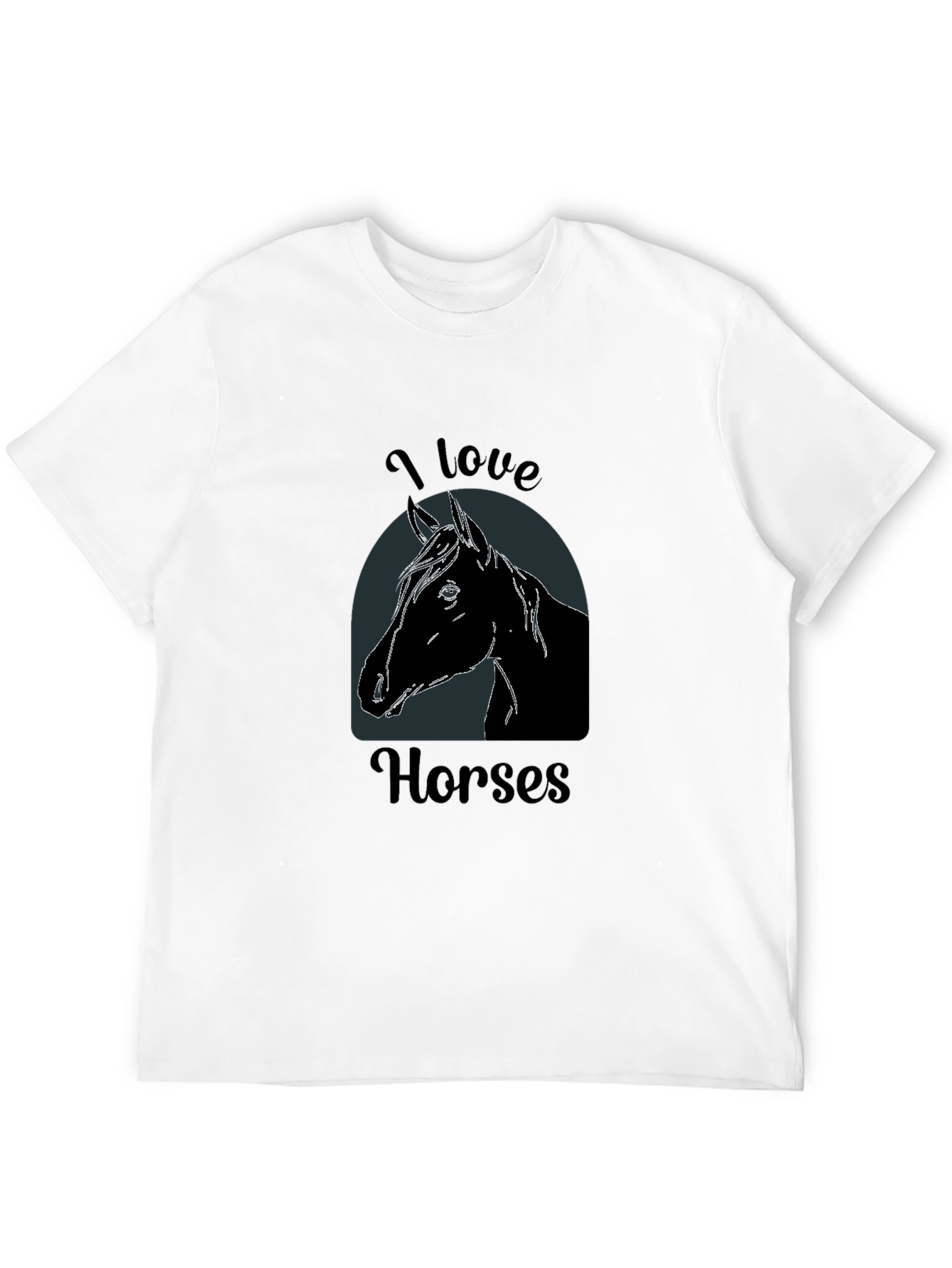 I Love Horses Black T-Shirt - Equestrian Tee