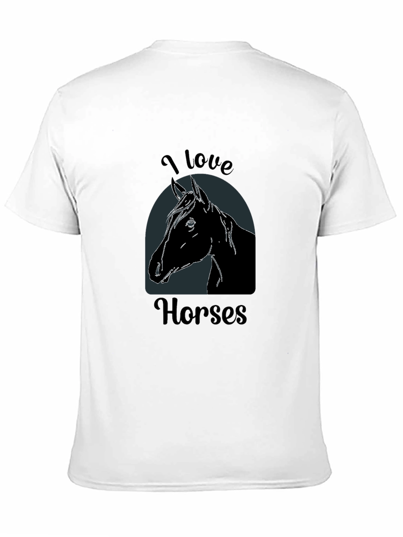 I Love Horses Black T-Shirt - Equestrian Tee