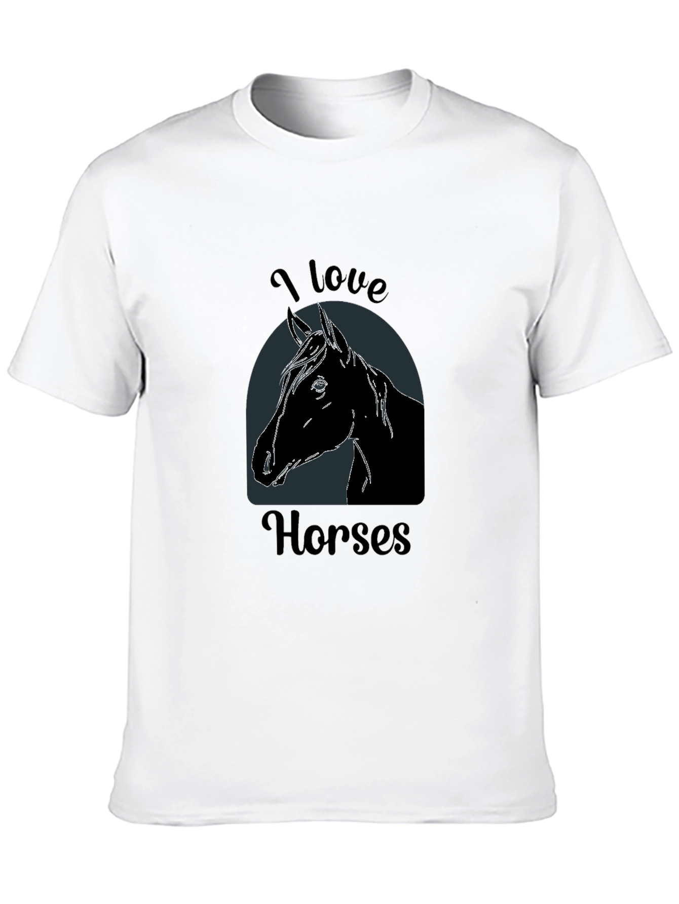 I Love Horses Black T-Shirt - Equestrian Tee