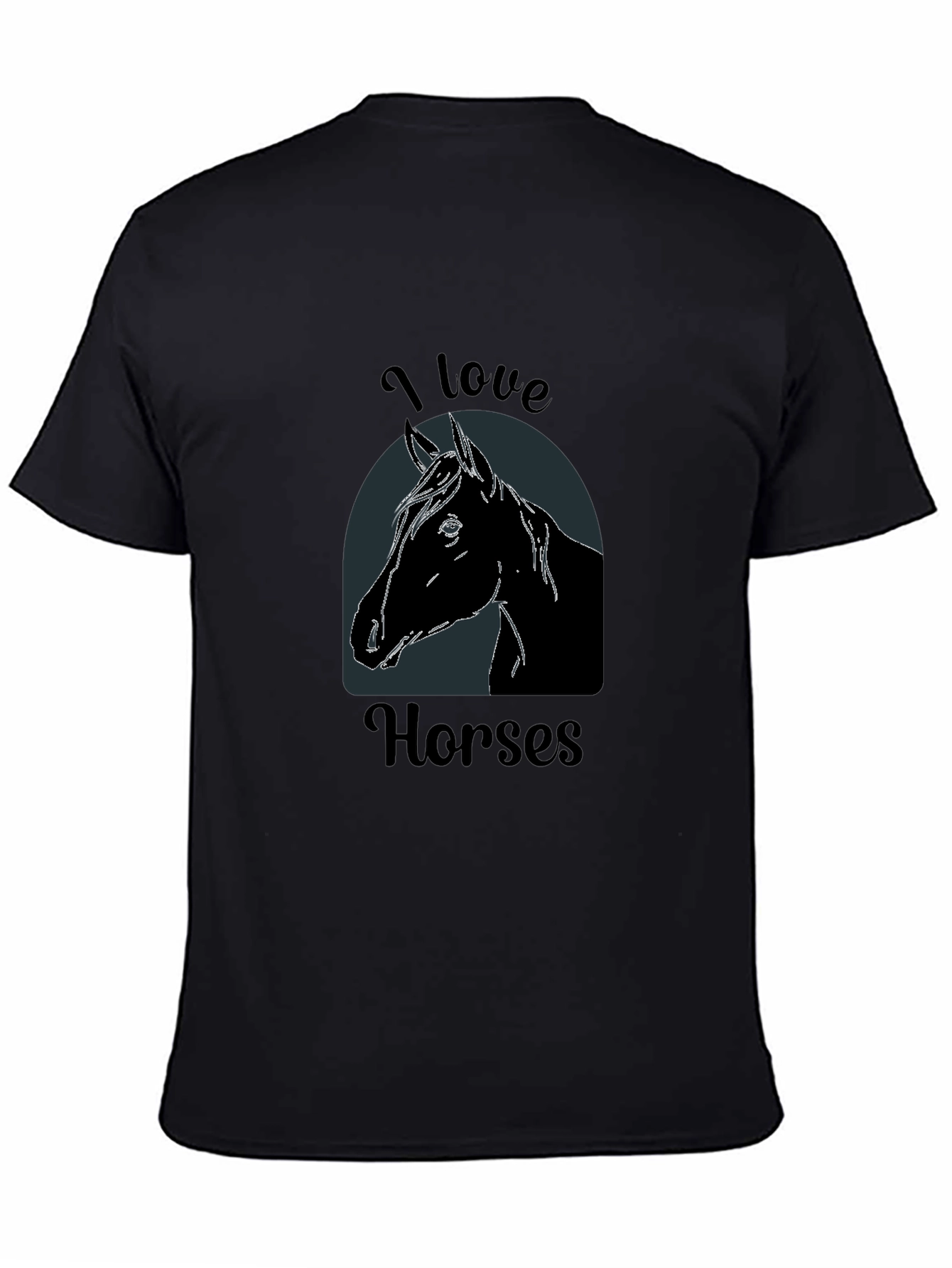 I Love Horses Black T-Shirt - Equestrian Tee