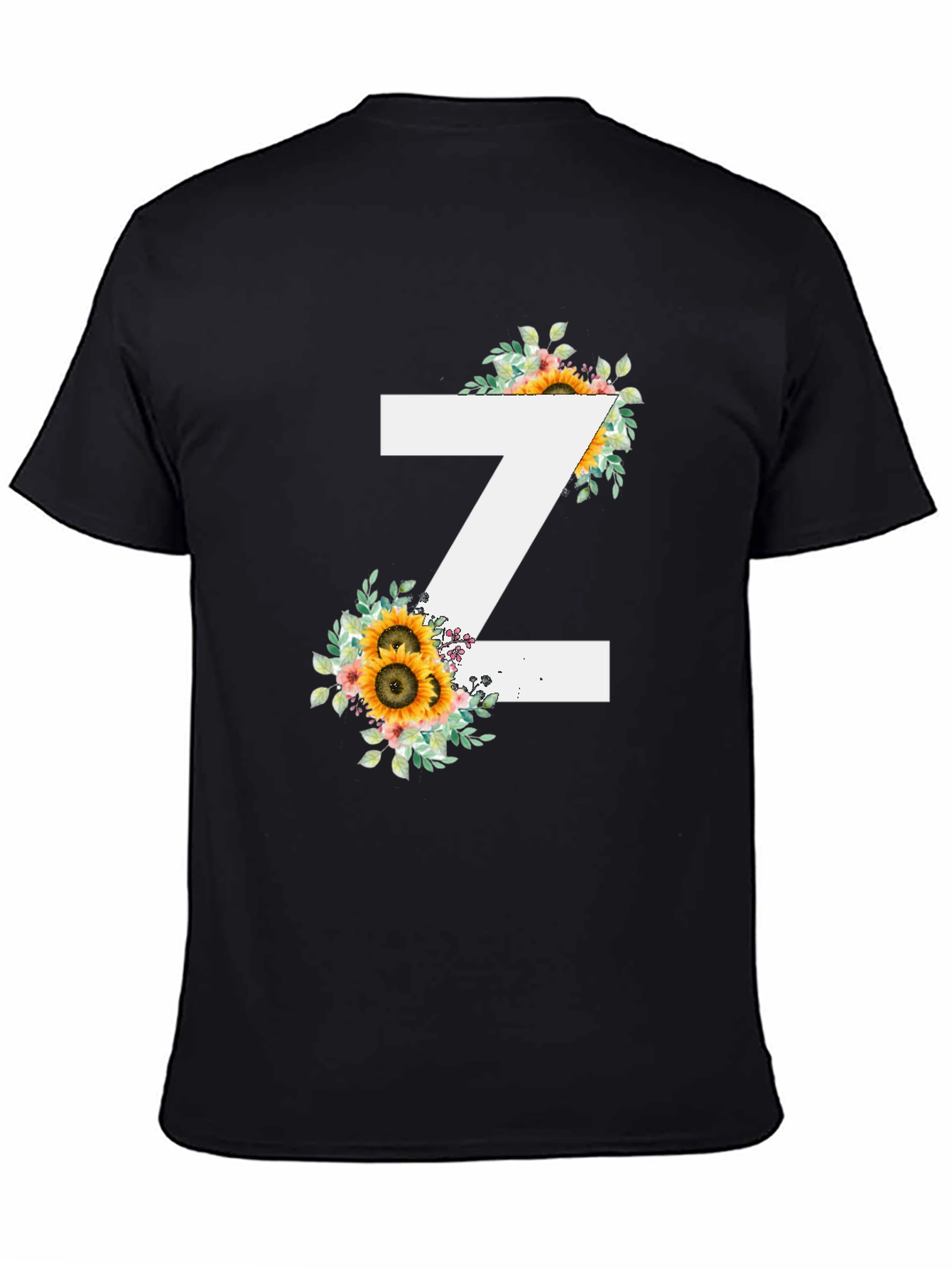 Sunflower Initial Z Black T-Shirt