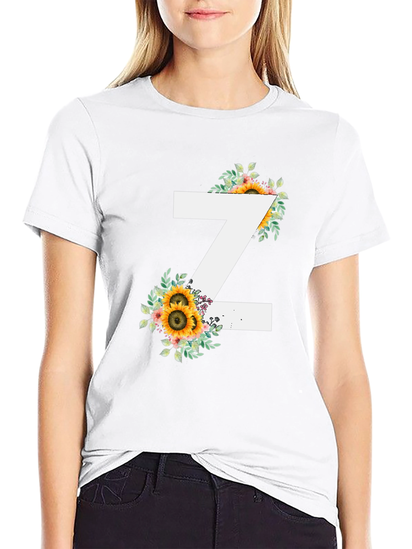 Sunflower Initial Z Black T-Shirt