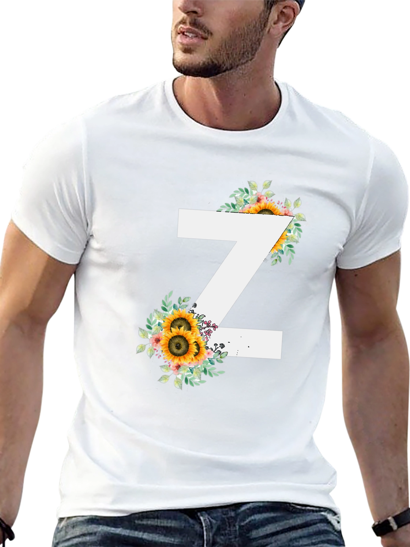 Sunflower Initial Z Black T-Shirt