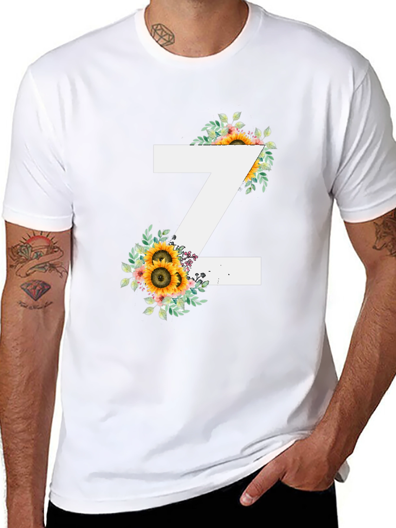 Sunflower Initial Z Black T-Shirt