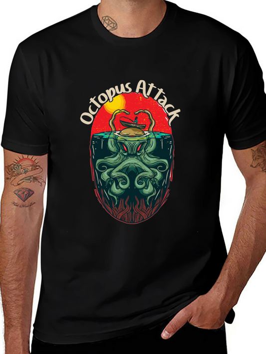 Octopus Attack Graphic Tee - Kraken T-Shirt
