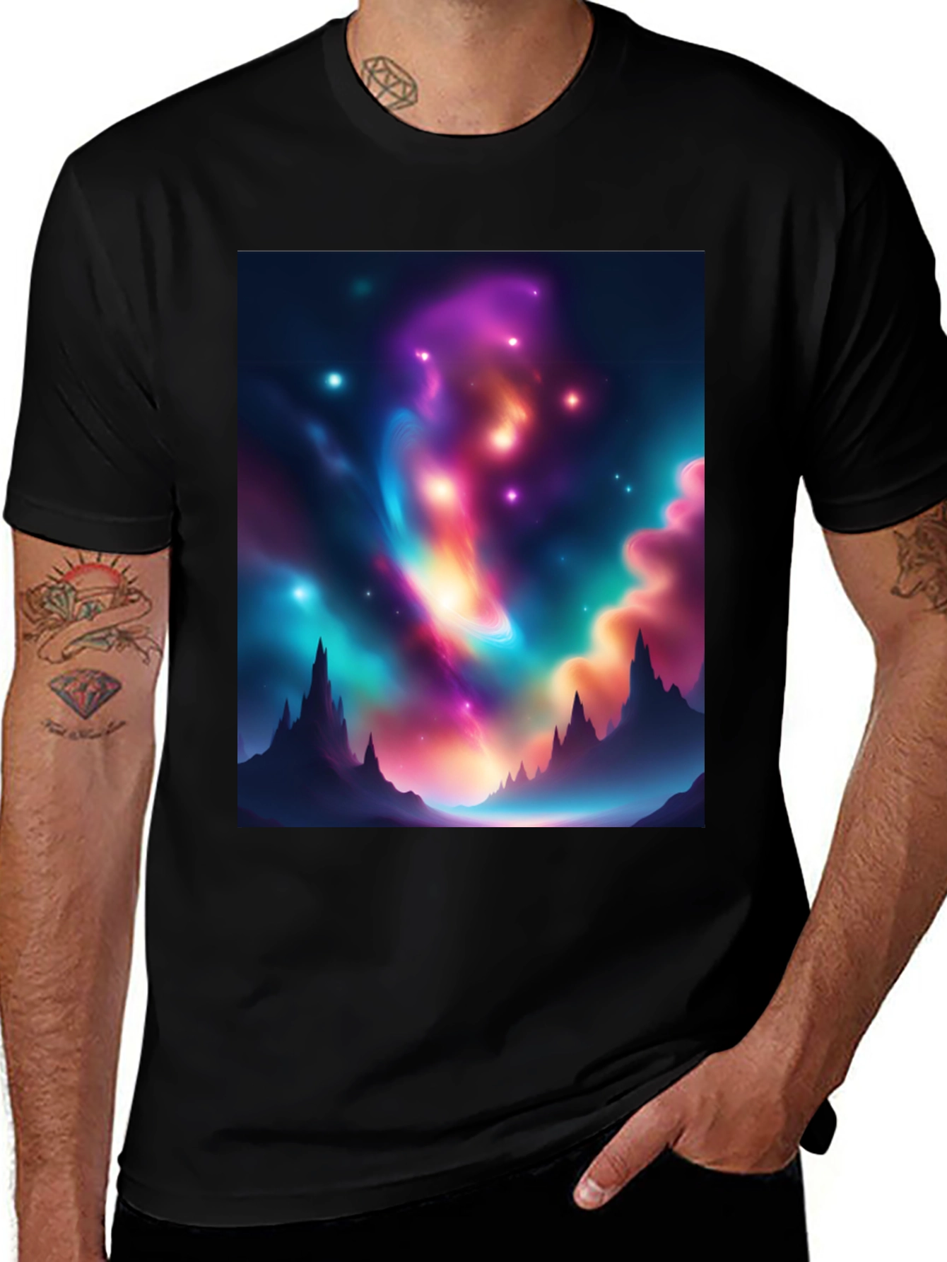 Nebula Peak Black T-Shirt