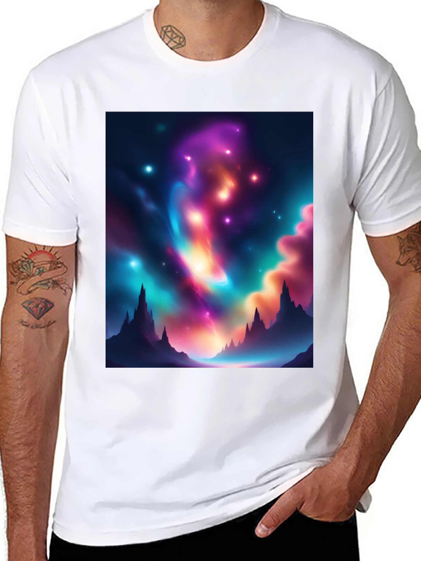 Nebula Peak Black T-Shirt