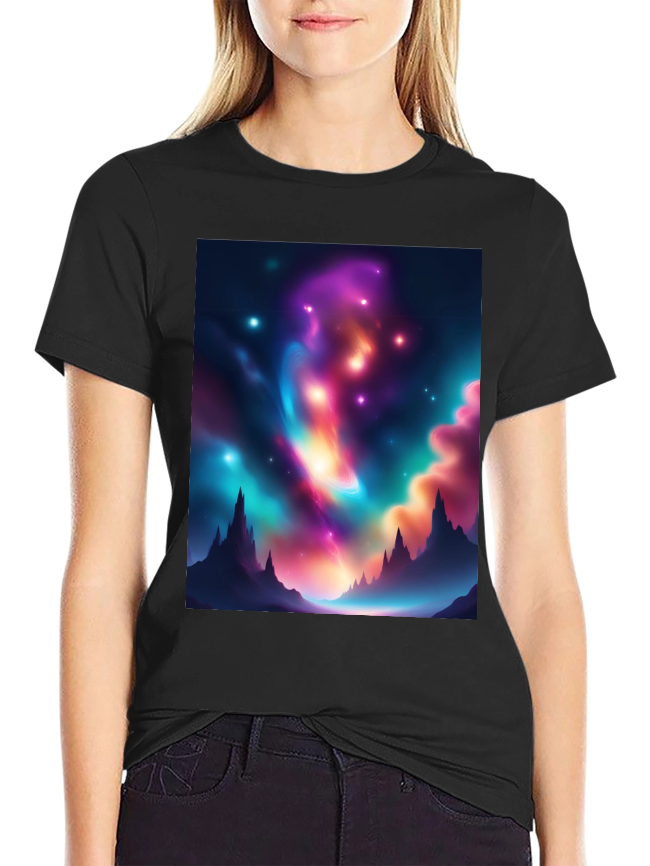 Nebula Peak Black T-Shirt