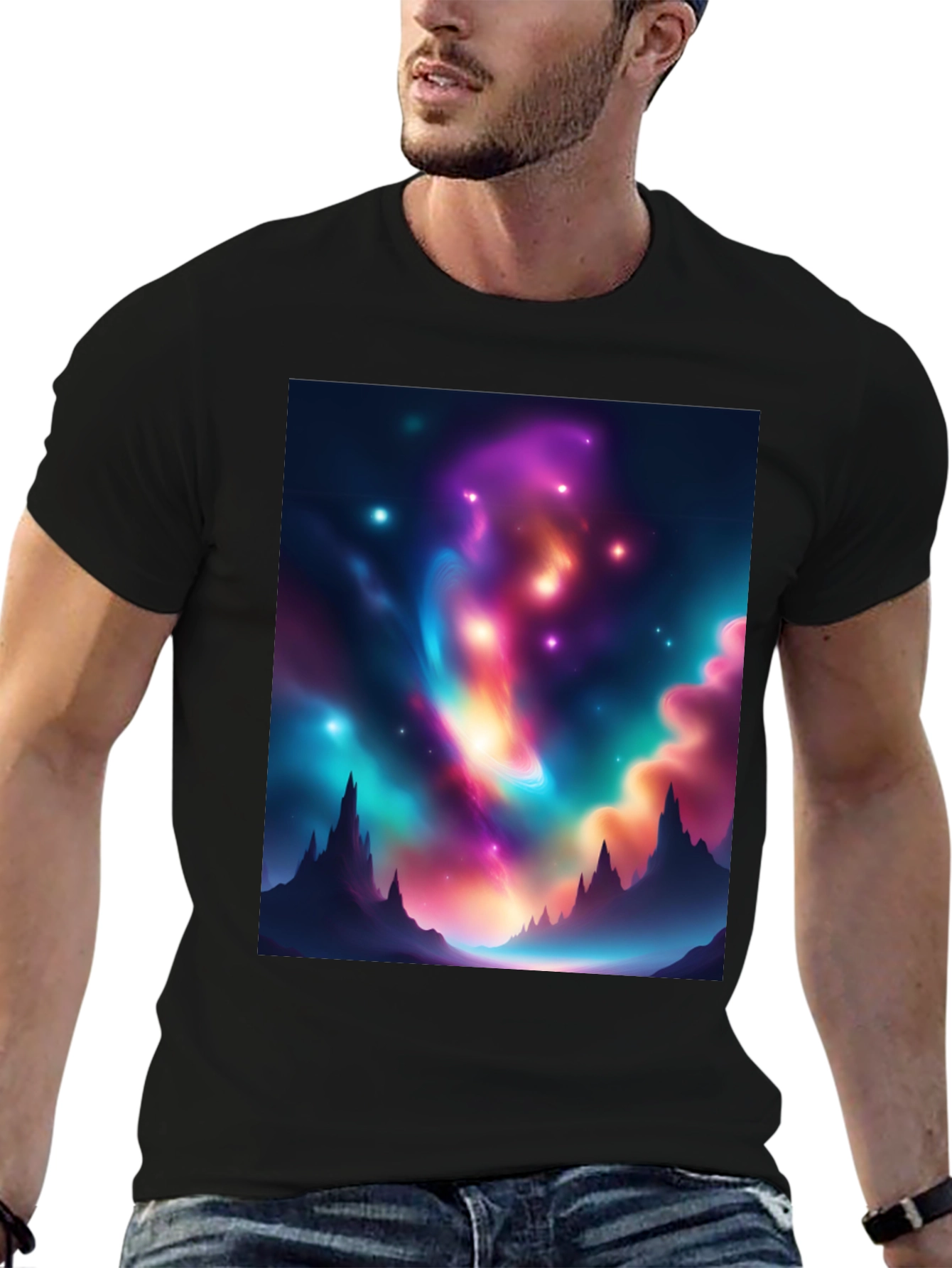 Nebula Peak Black T-Shirt