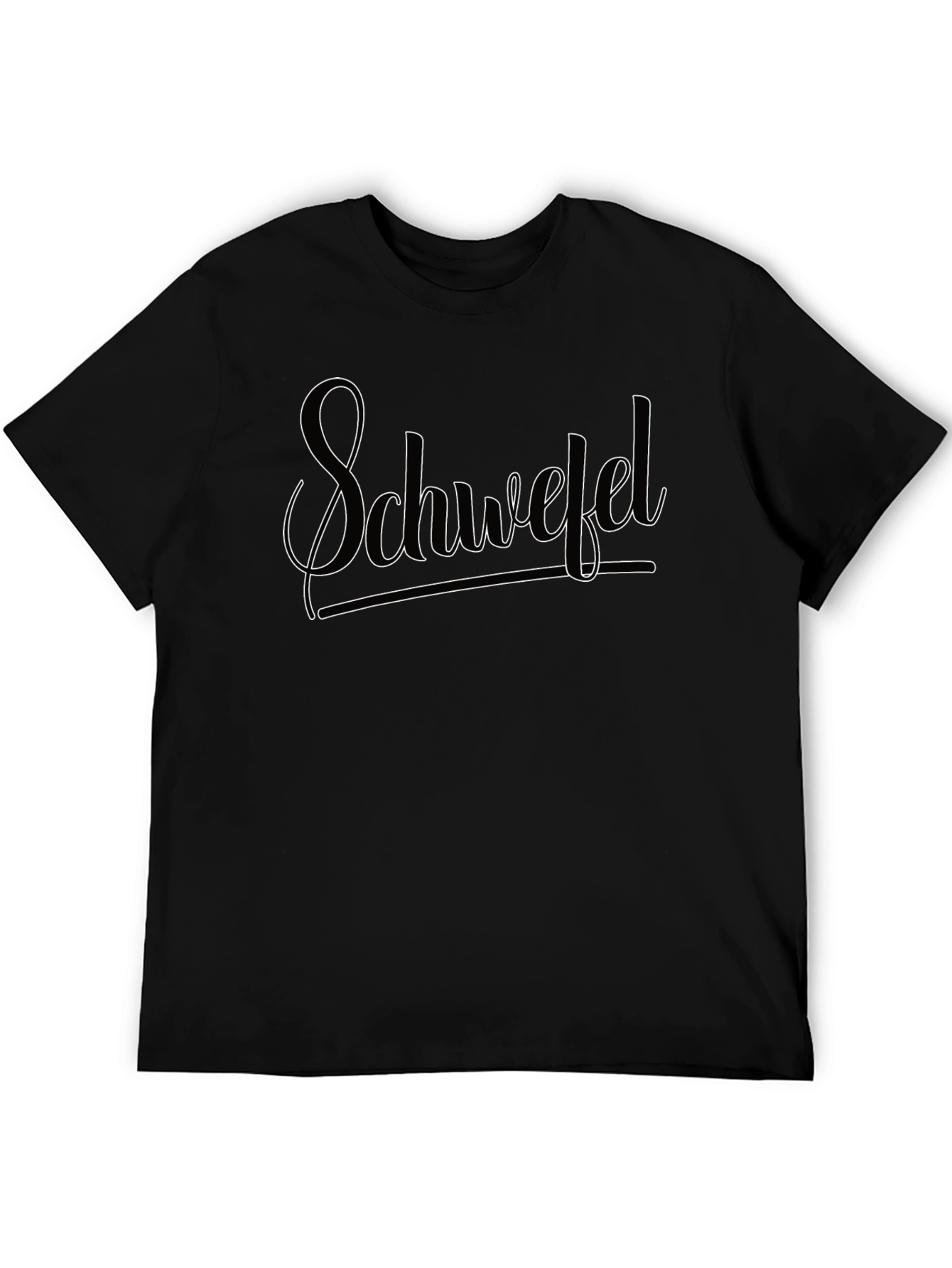 Schwefel Text Design Black T-Shirt