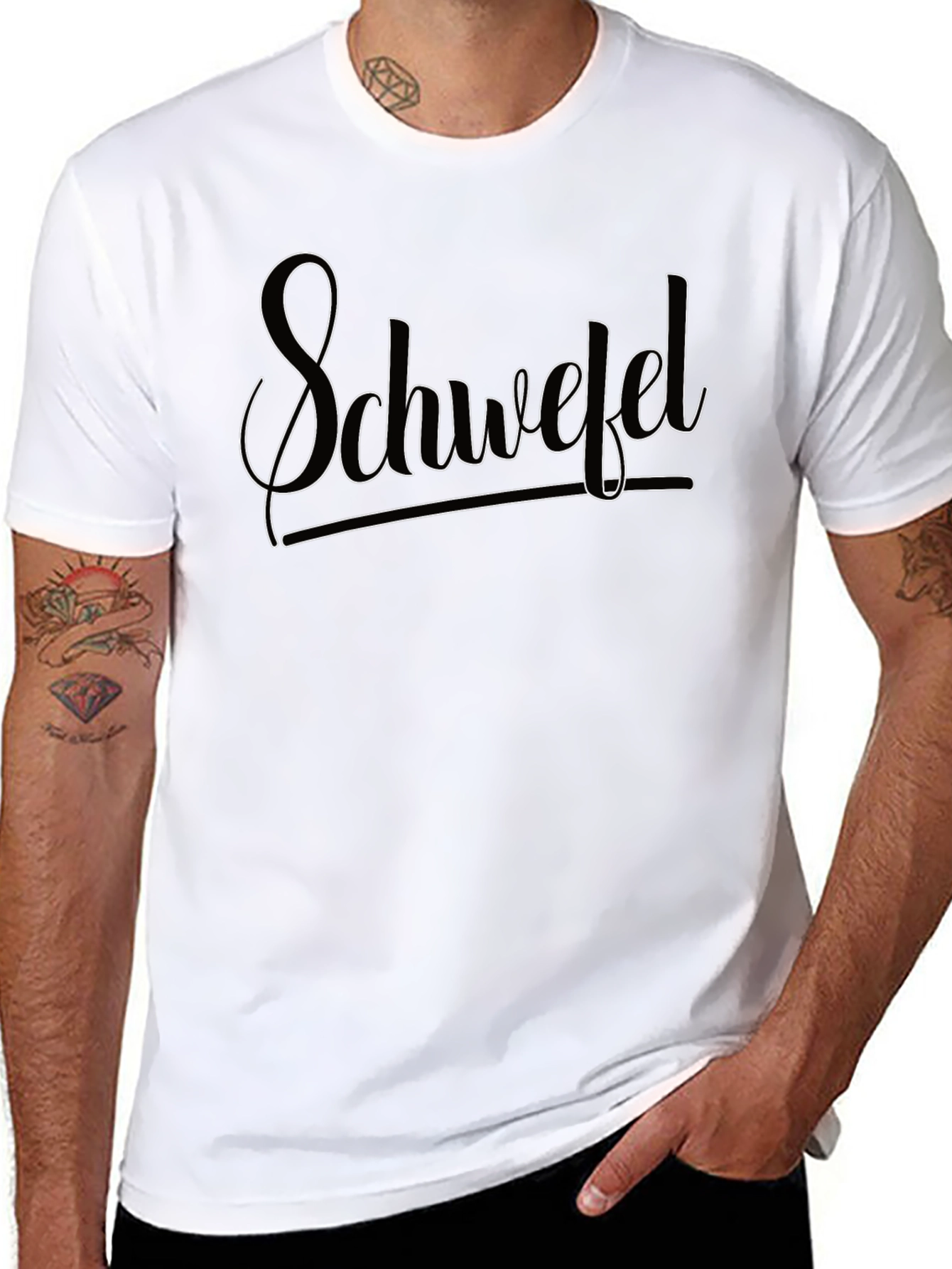 Schwefel Text Design Black T-Shirt